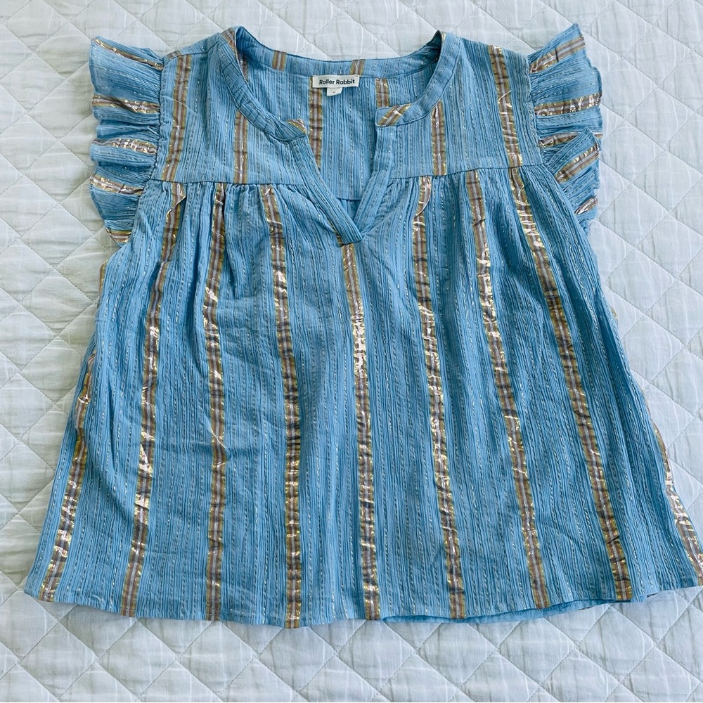 Roller Rabbit Lurex Etta Top - Picture 2 of 8